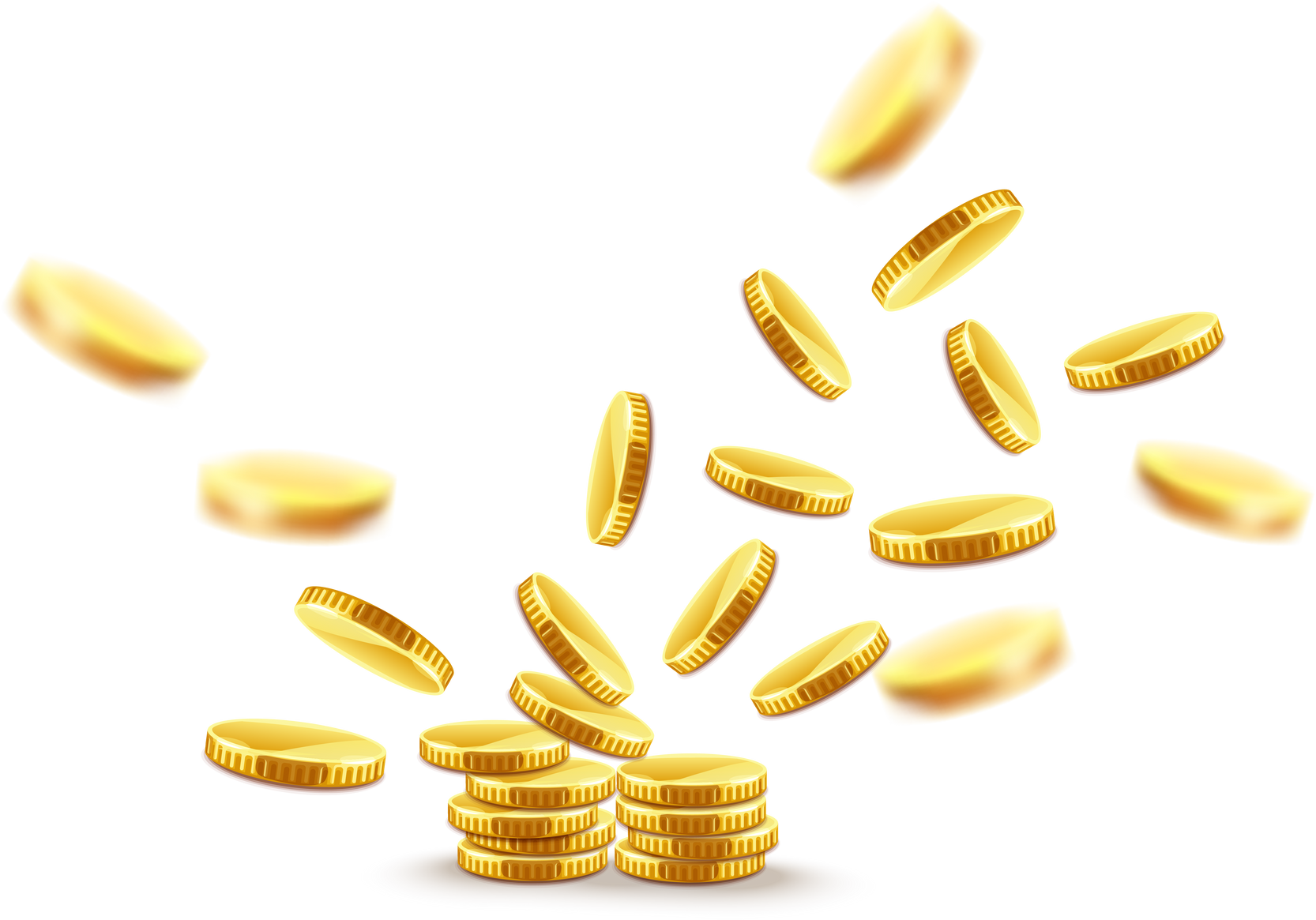 Gold coins explosion PNG